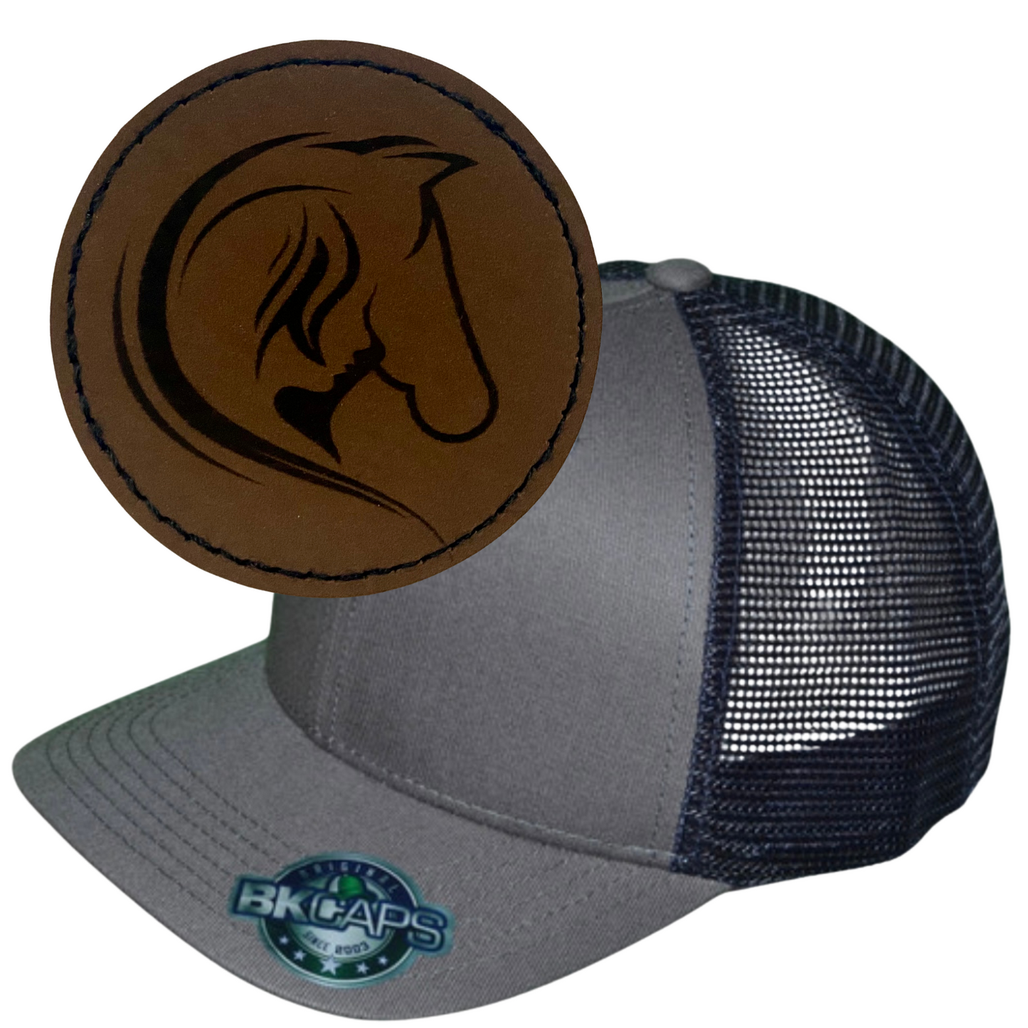 HORSE & GIRL LEATHER PATCH HAT