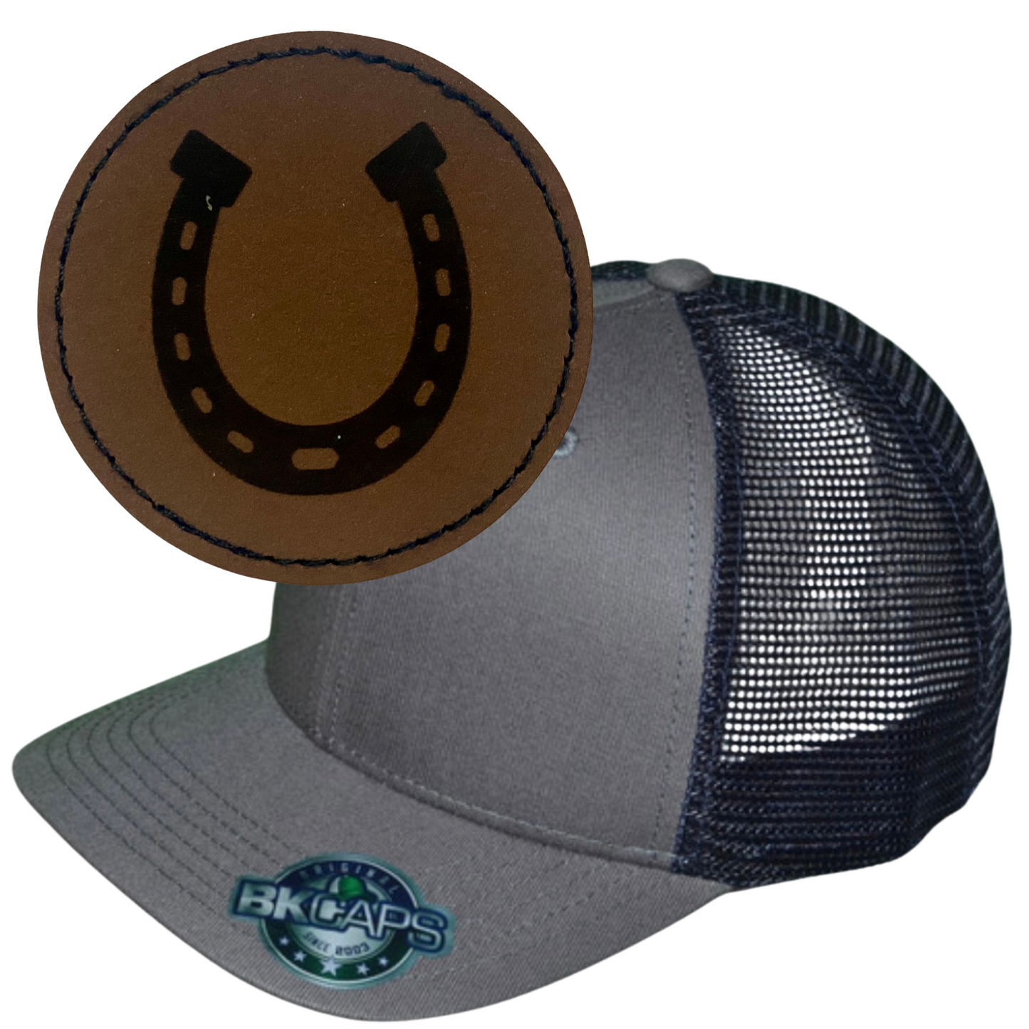 HORSE SHOE LEATHER PATCH HAT