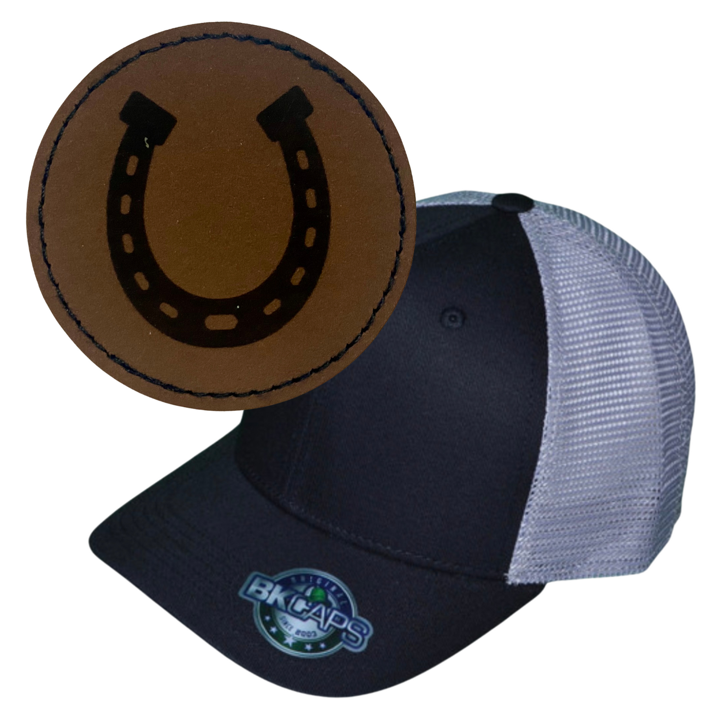 HORSE SHOE LEATHER PATCH HAT