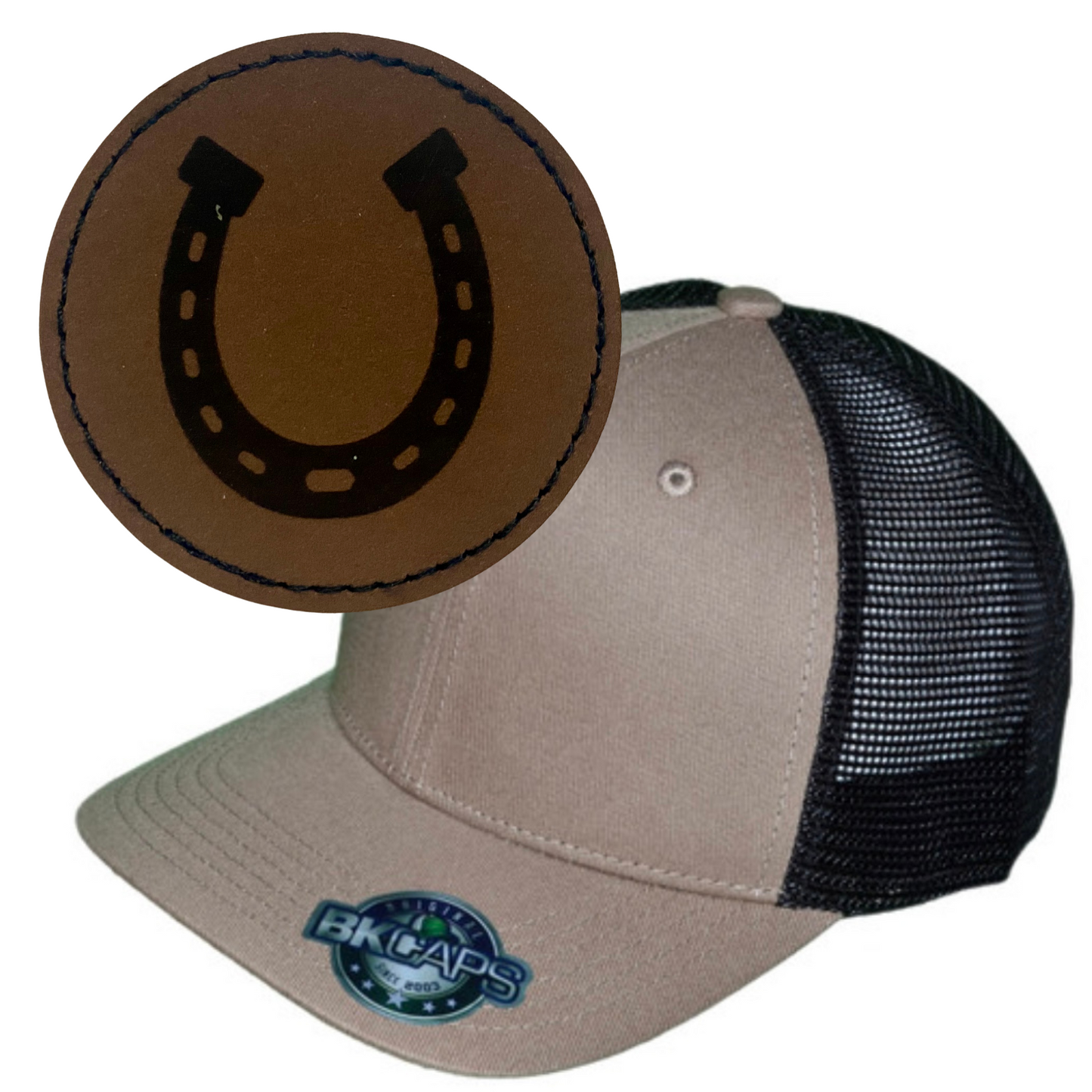 HORSE SHOE LEATHER PATCH HAT