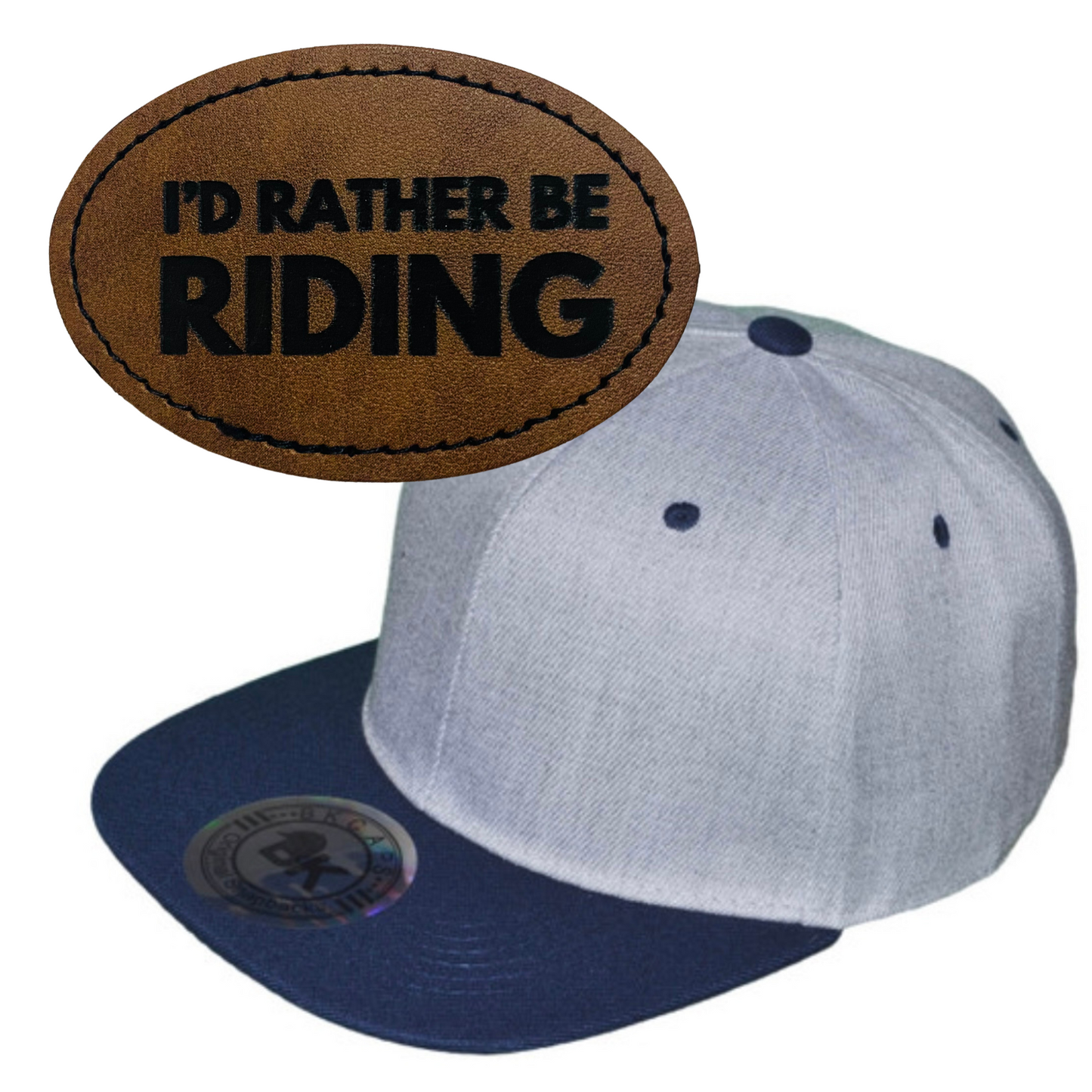 I'D RATHER BE RIDING LEATHER PATCH HAT