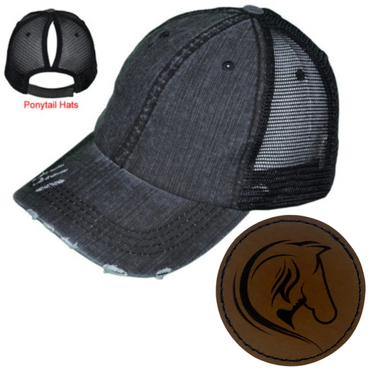 HORSE & GIRL LEATHER PATCH HAT