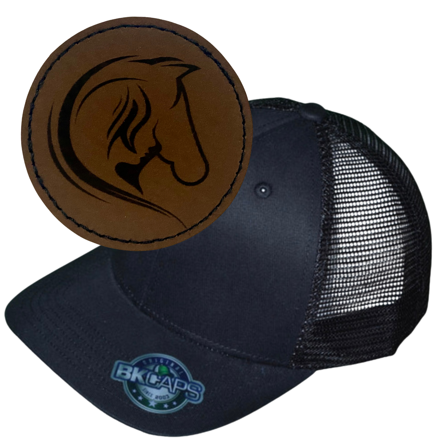 HORSE & GIRL LEATHER PATCH HAT